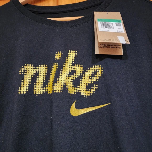 Nike Black & Gold Long Sleeve Shirt, XL - Picture 2 of 8
